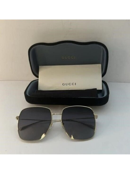 ? - New Authentic GUCCI GG1031S-001 59 Sunglass Woman Metal Gold-Gold-Grey main image 7
